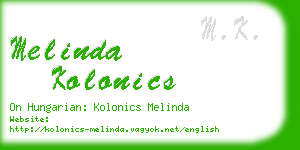 melinda kolonics business card